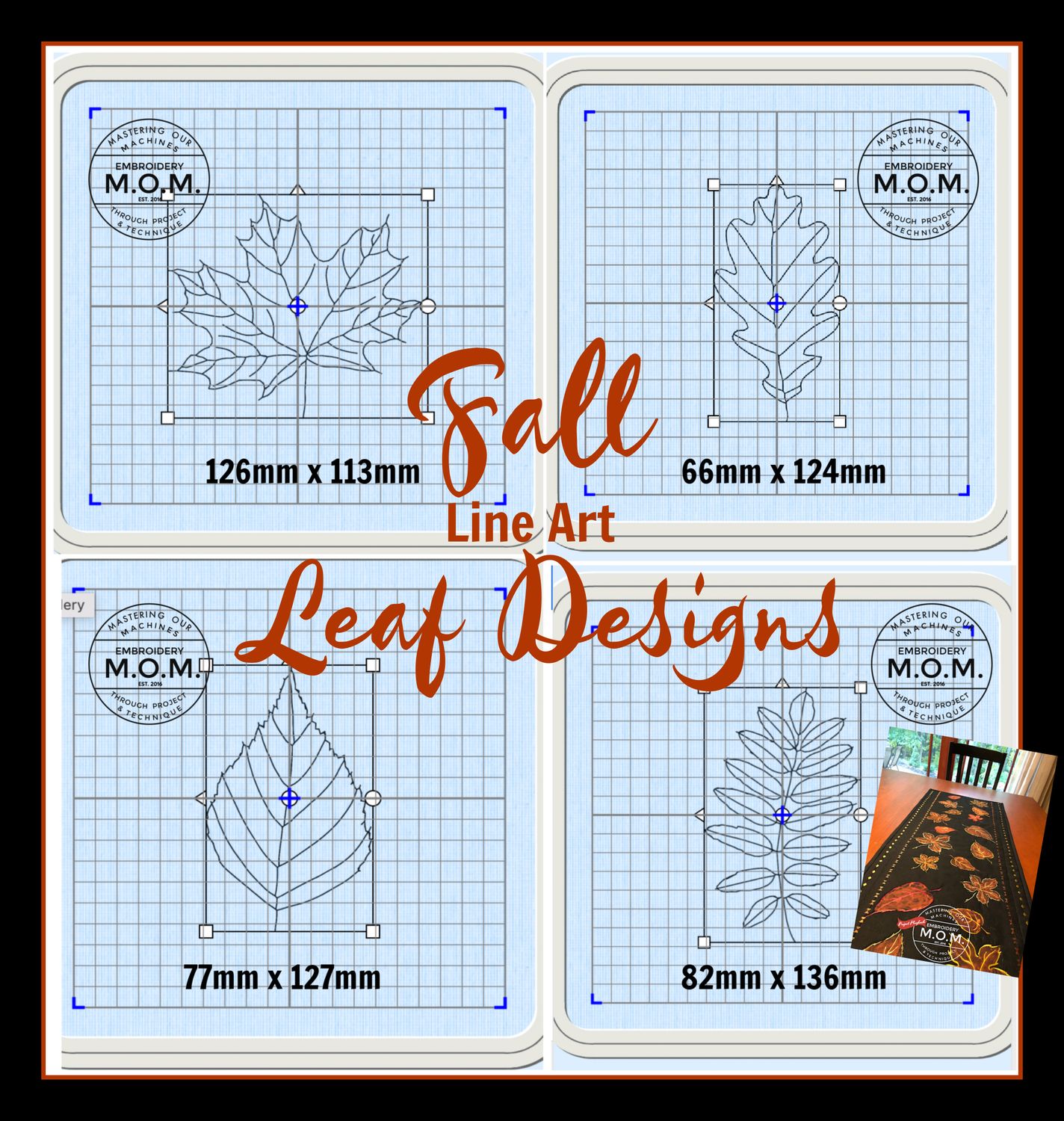 Fall Leaves Embroidery Designs