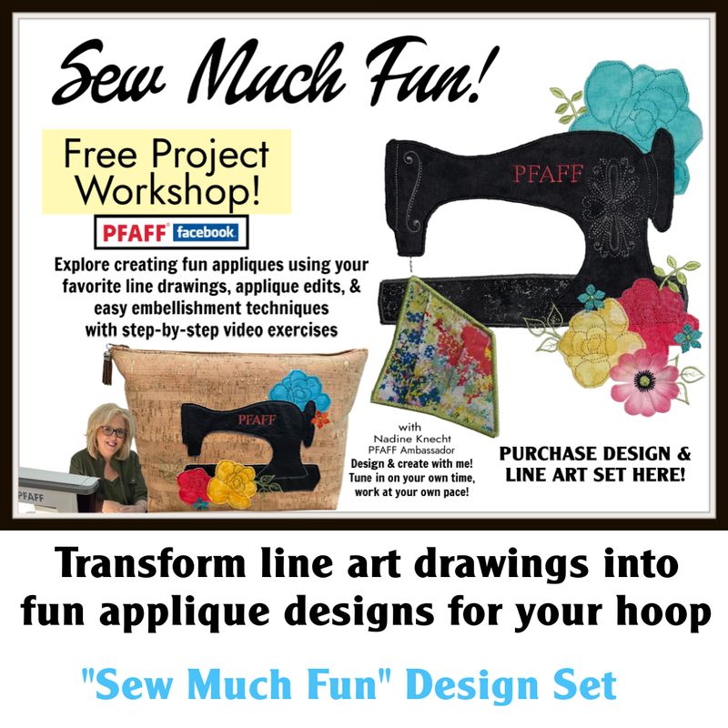 Sew Much Fun! LineArt &amp; Embroidery Design Gift