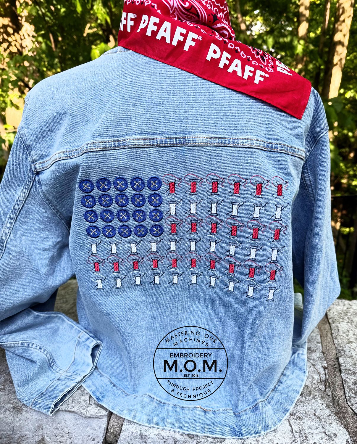Red White &amp; Buttons-Sewing Flag Design
