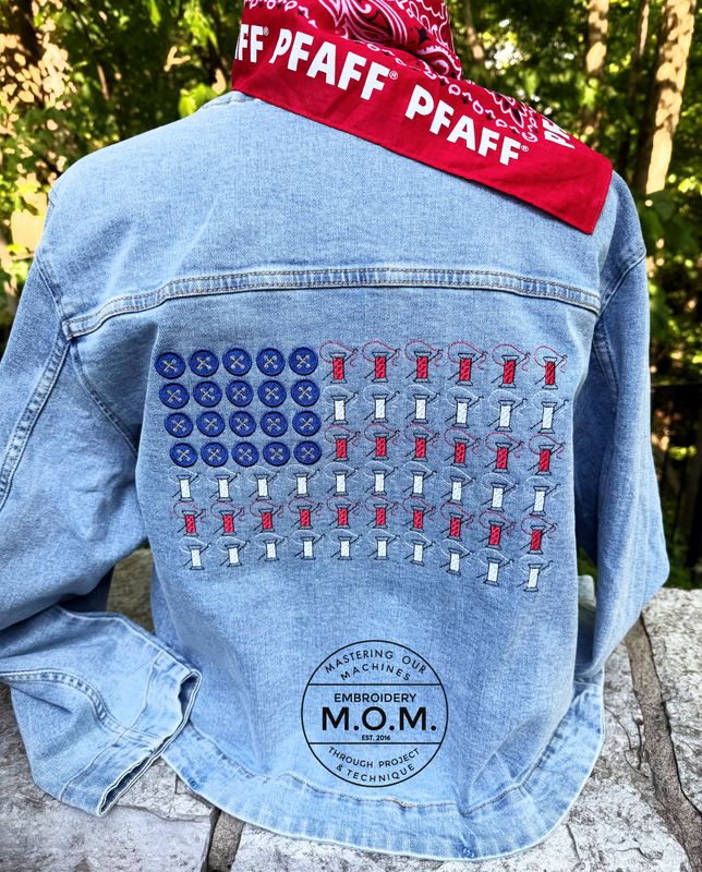 Red White &amp; Buttons-Sewing Flag Design
