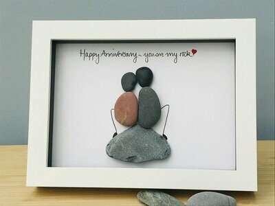 Pebble art - Happy Anniversary - You are my rock
