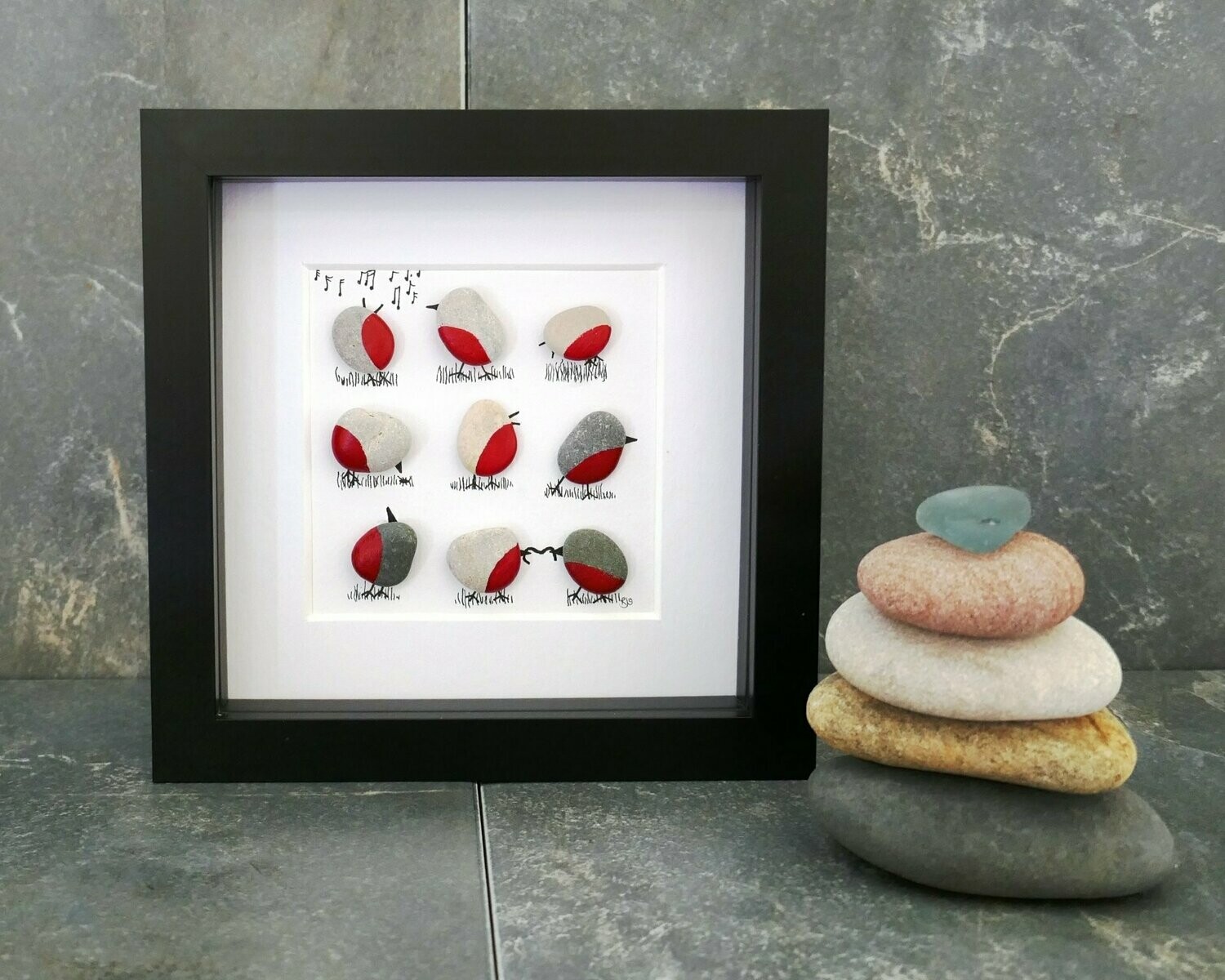 Pebble art - Robins - Dare to be different