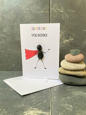 Greetings Card for dad - 'Super dad, you rock'