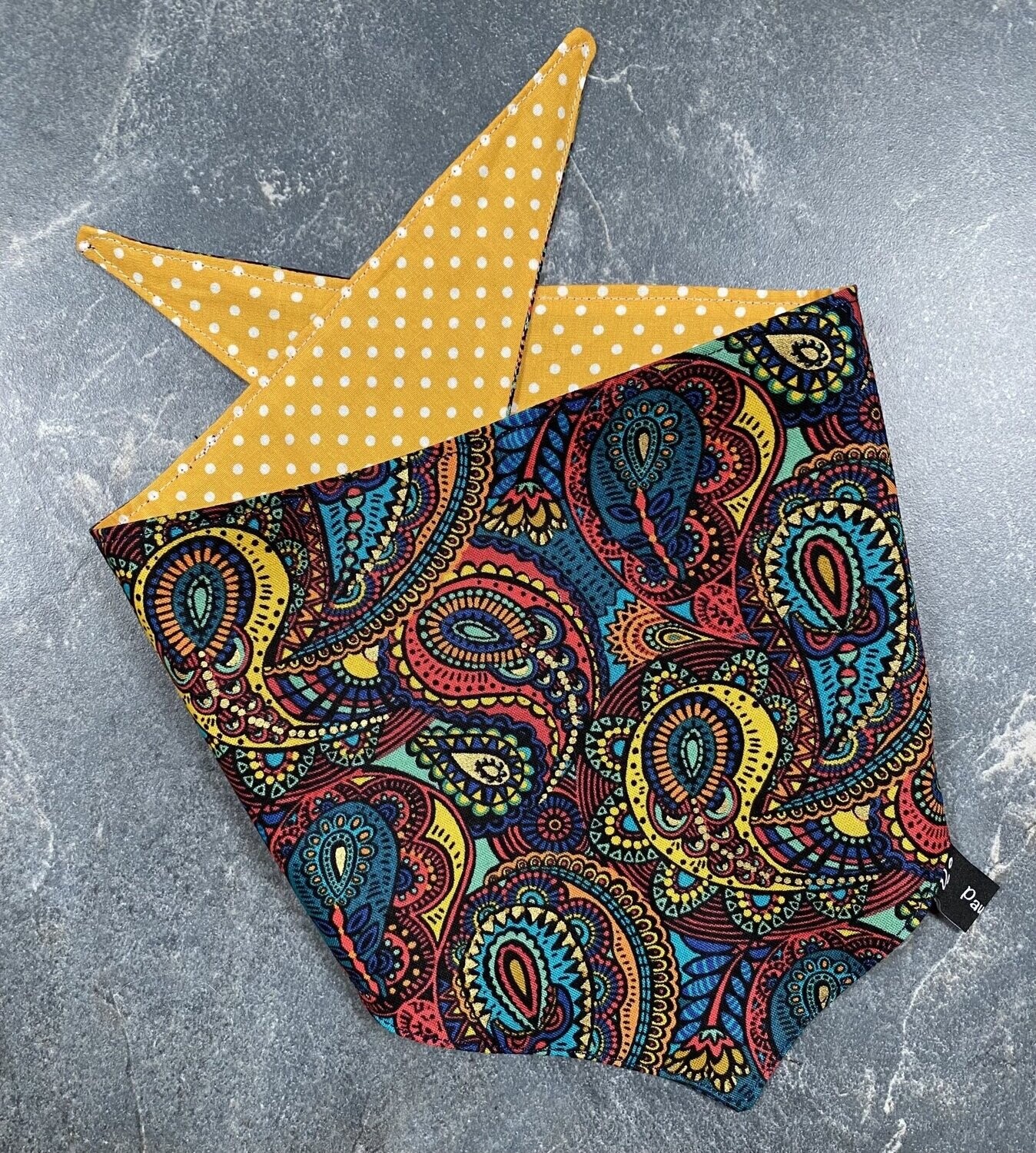 Bandana - Paisley multi coloured with gold