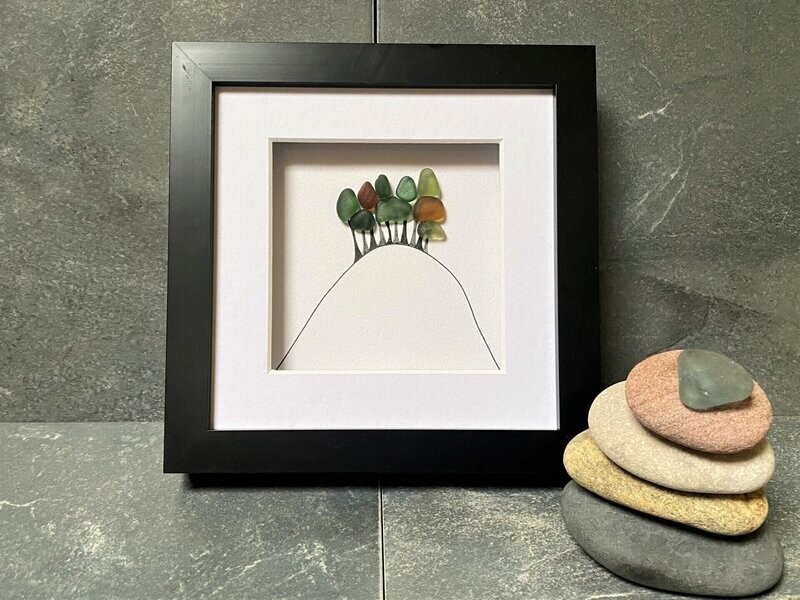Sea glass art - Wood on the hill