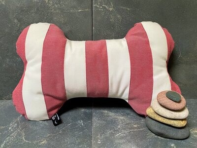 Dog Bone pillow - Red & white stripes