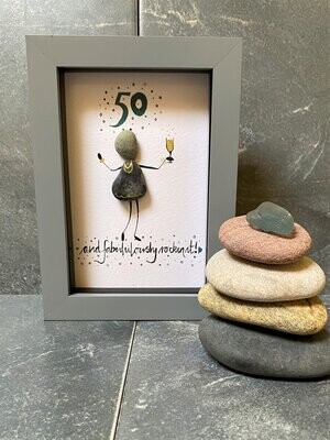 Pebble art - 50 and Fabulous