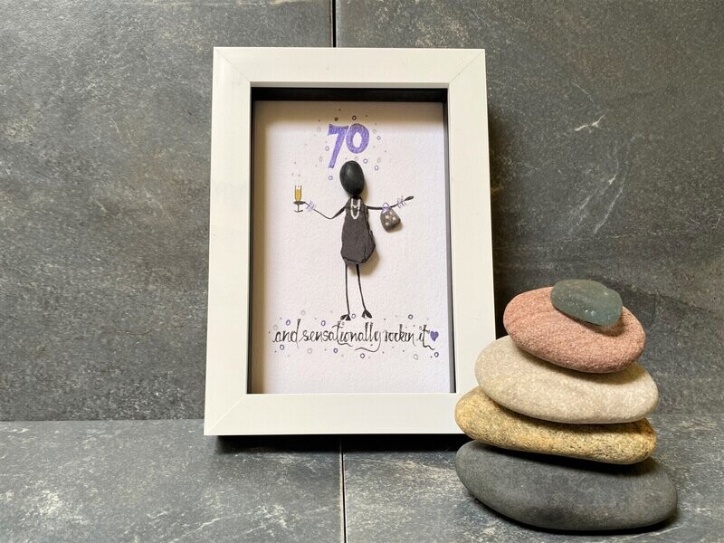Pebble art - 70 and Sensational