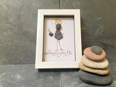 Pebble art - 80 and Elegant