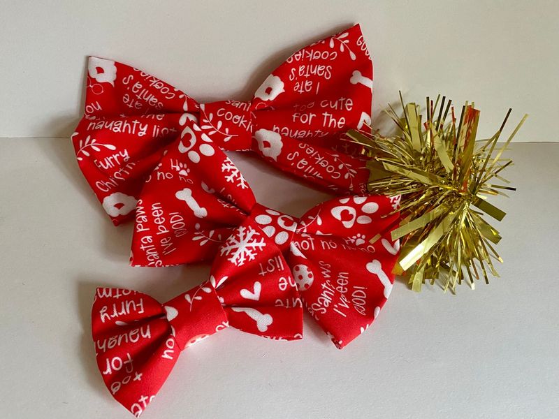 Christmas Bow tie - Furry Christmas, red
