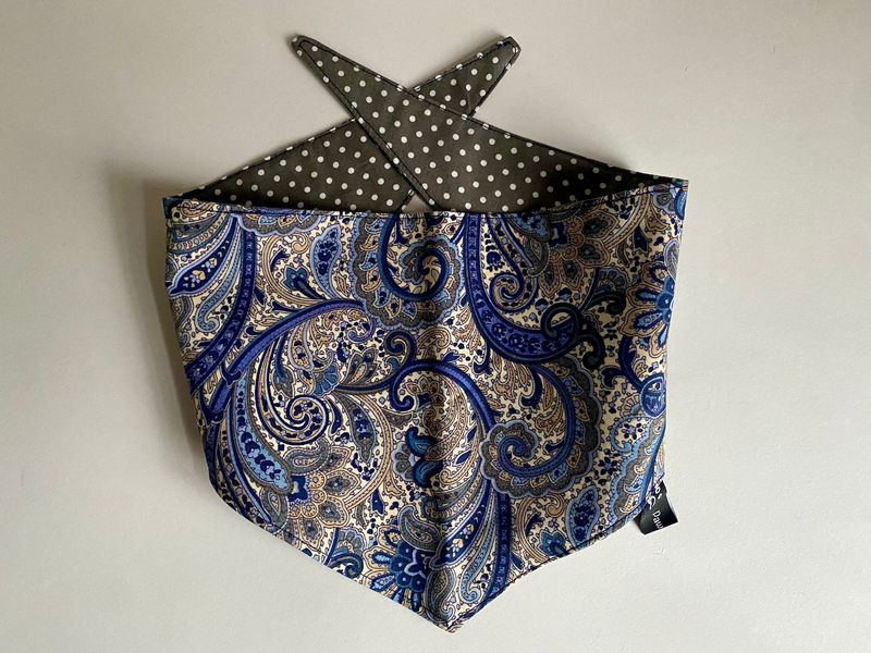 Bandana - Paisley blue and grey