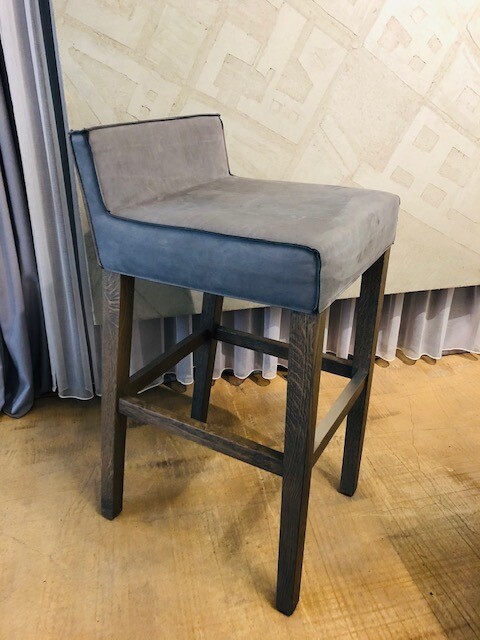 Barstuhl Leder Luxury Grey Brown, Eiche Taupe