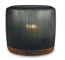 GUAXS San Francisco Lantern XL glass dark indigo/base walnut