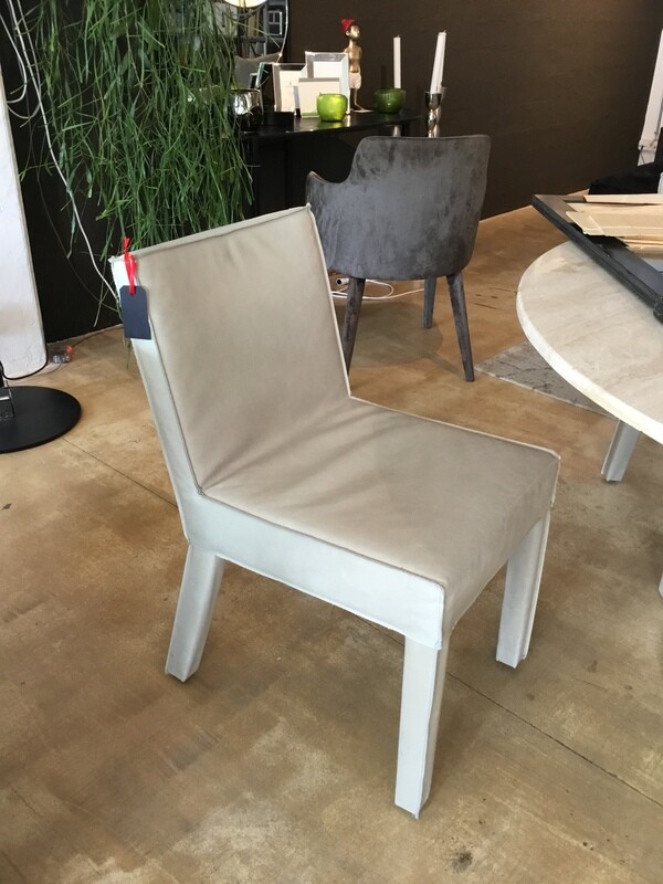 Saar / Stuhl Ecru Leder (stonewash)