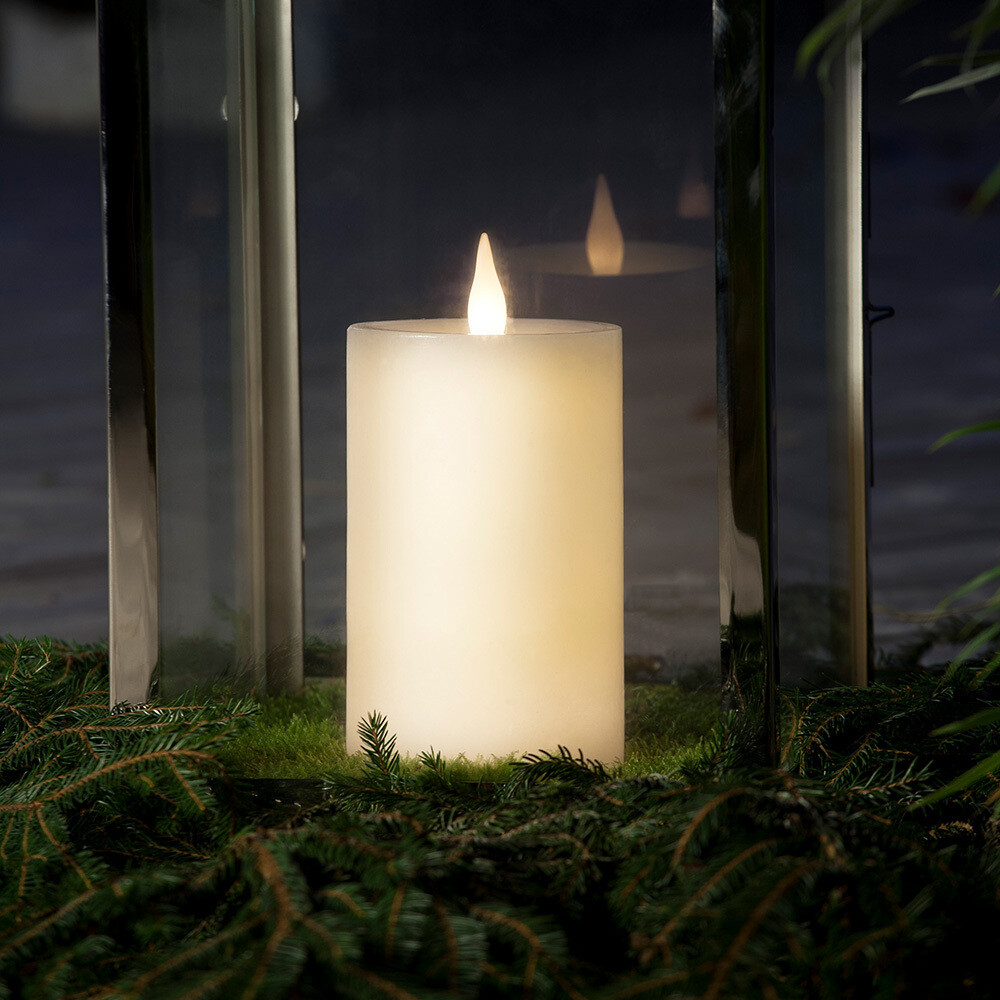 LED-Echtwachskerze für In- und Outdoor