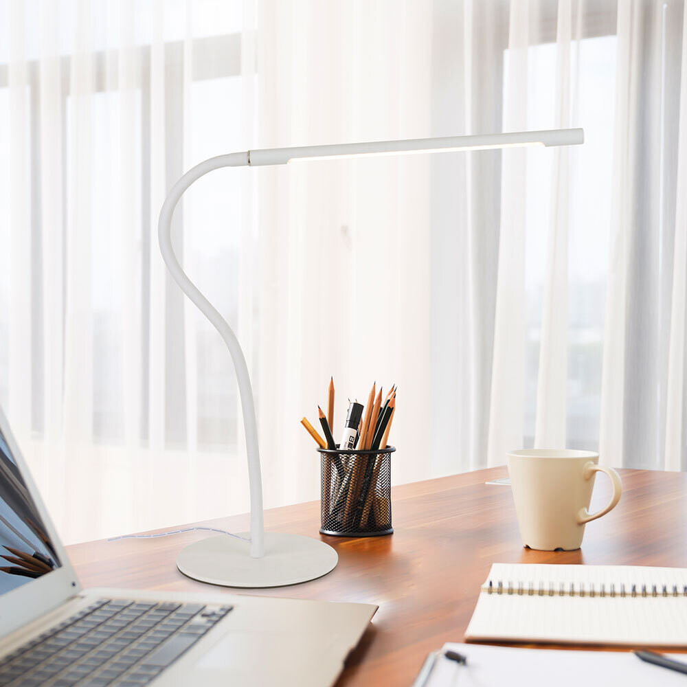 Dimmbare LED-Tischlampe IVO in weiss von mondilux