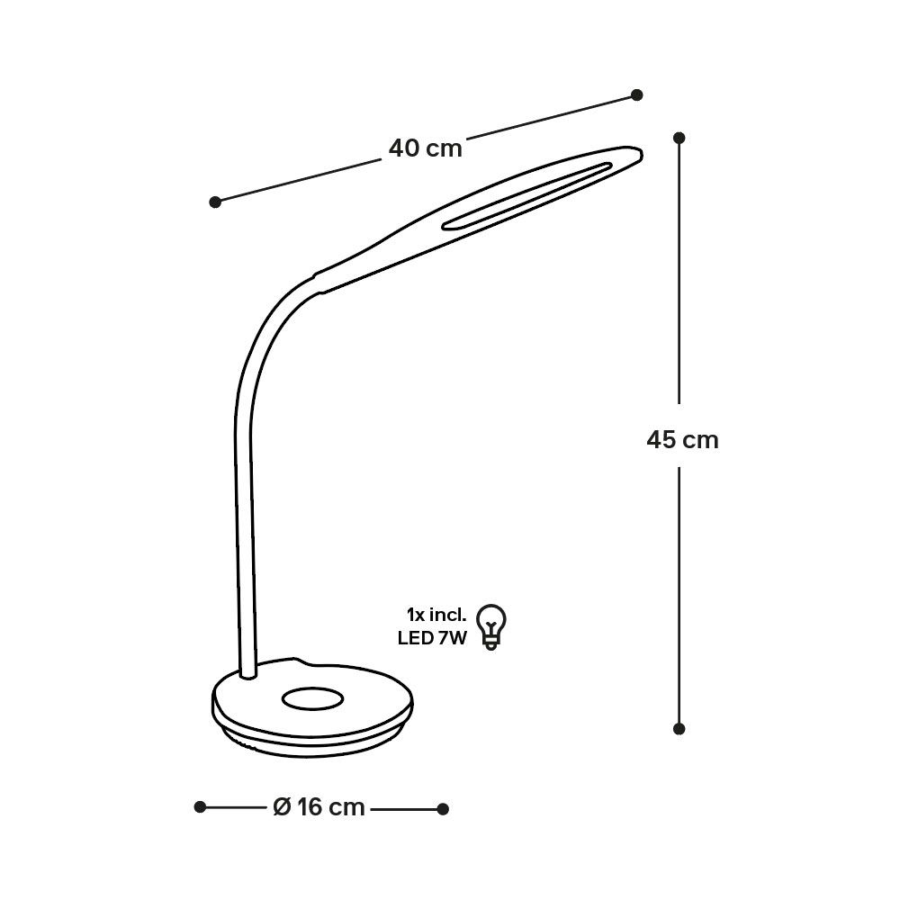 AROSA LED-Tischlampe mit wireless charging