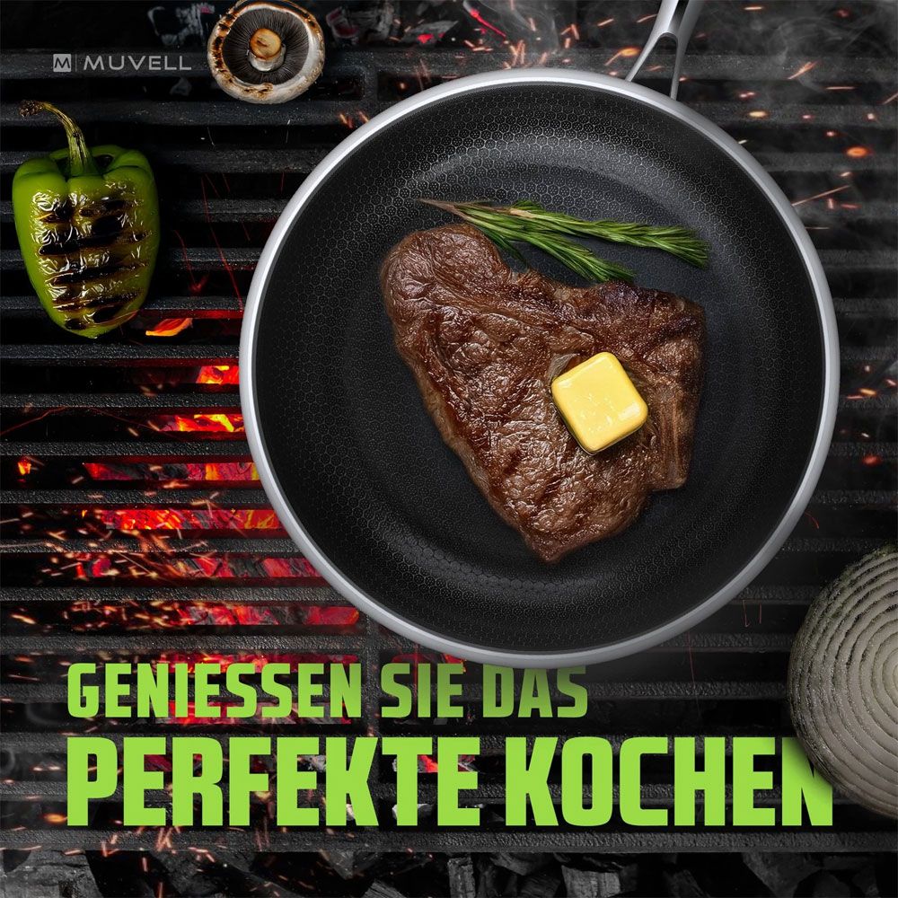 Wabenstruktur Bratpfanne Induktion Antihaft 24 cm