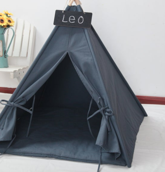 Grey Canvas Pet Teepee
