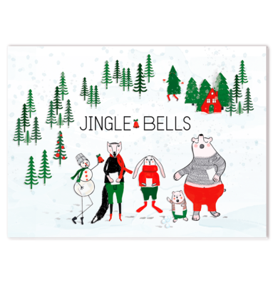 Grusskarte 'Frohe Weihnachten! Jingle Bells'