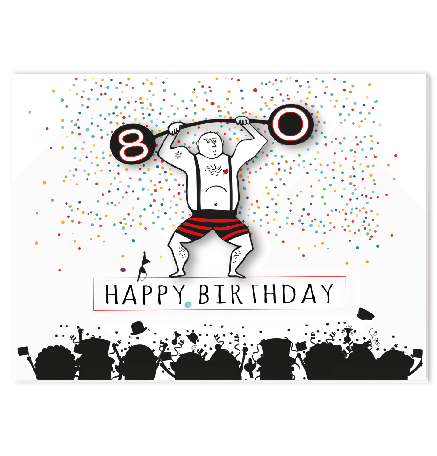 Grusskarte 'Happy Birthday'  80 Jahre!