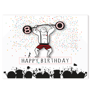 Grusskarte 'Happy Birthday'  80 Jahre!