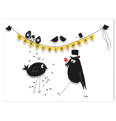Grusskarte 'Happy Birthday Birds'