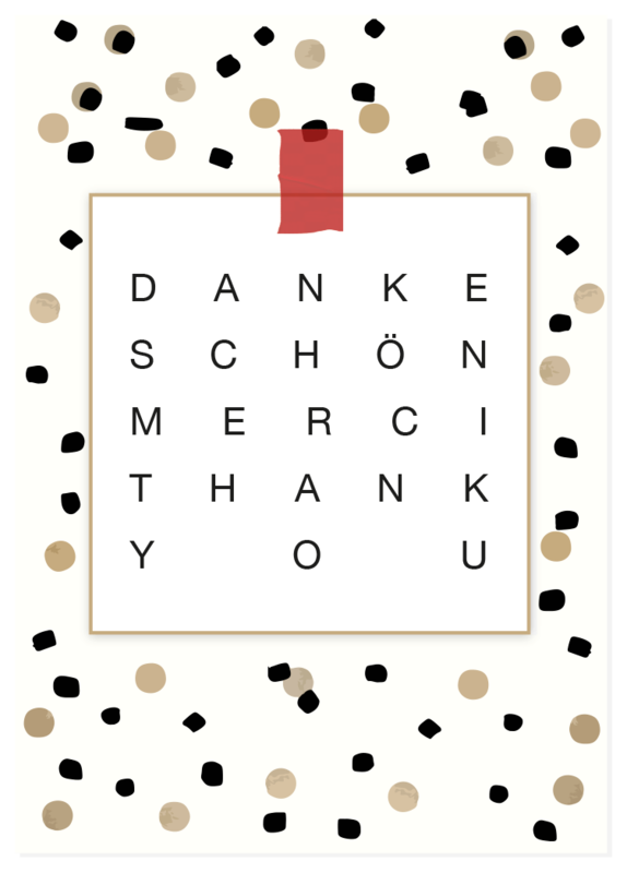 Grusskarte 'Dankeschön, Merci, Thank You' Grusskarte 'Dankeschön, Merci, Thank You'