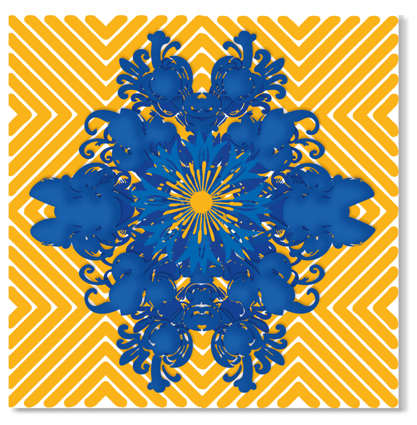Grusskarte, Blue Prints 'Azulejo Nummer 2 - Blaue Blume'