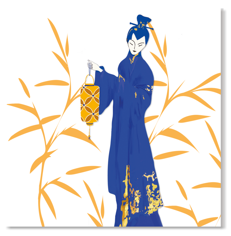 Grusskarte, Blue Prints  'Bamboo Garden'