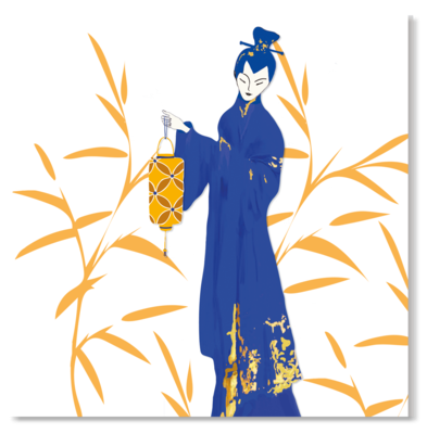 Grusskarte, Blue Prints 'Bamboo Garden'