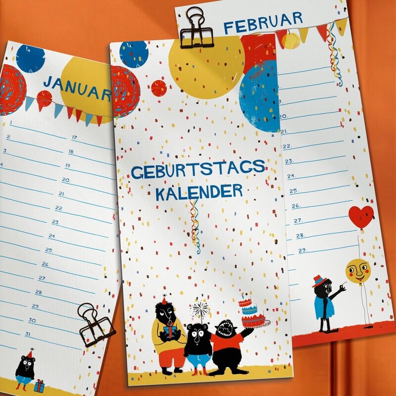 Ewiger Kalender -  mit fröhlichen Illustrationen - so vergisst Du bestimmt kein wichtiges Ereignis mehr!