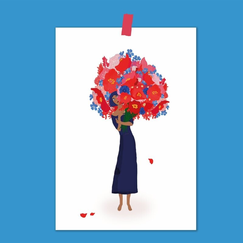 Print - Blumenmädchen - Posterdruck DIN A5 Print - Blumenmädchen - Posterdruck DIN A5