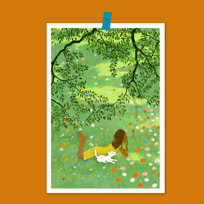 Print - Frühling im Park - kleiner Posterdruck DIN A5