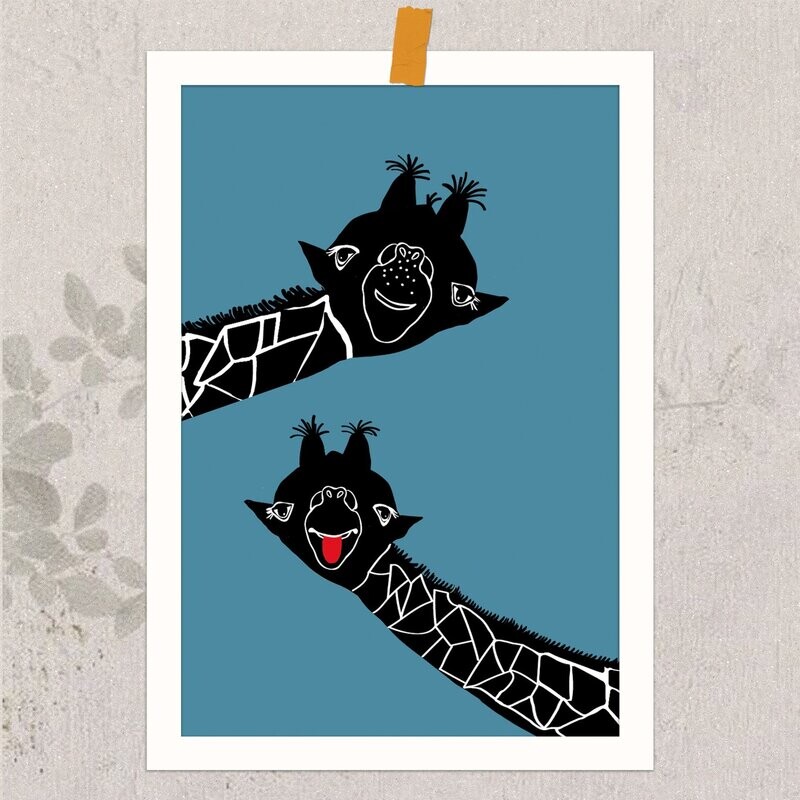 AnimalPrint - Giraffen, kleines Poster DIN A5