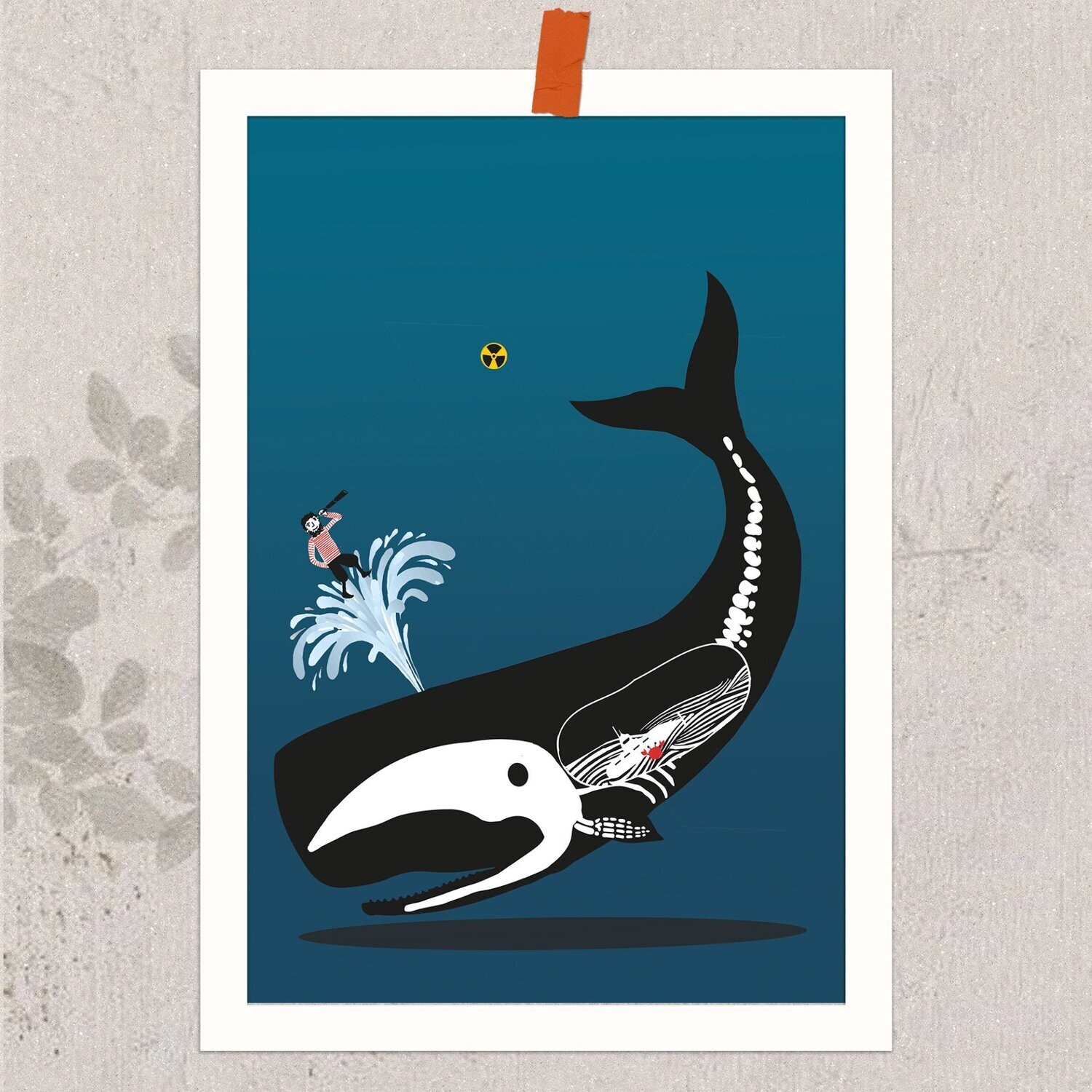 AnimalPrint -  der Wal, kleines Poster DIN A5