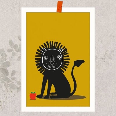 AnimalPrint - Leo der Löwe, kleines Poster DIN A5