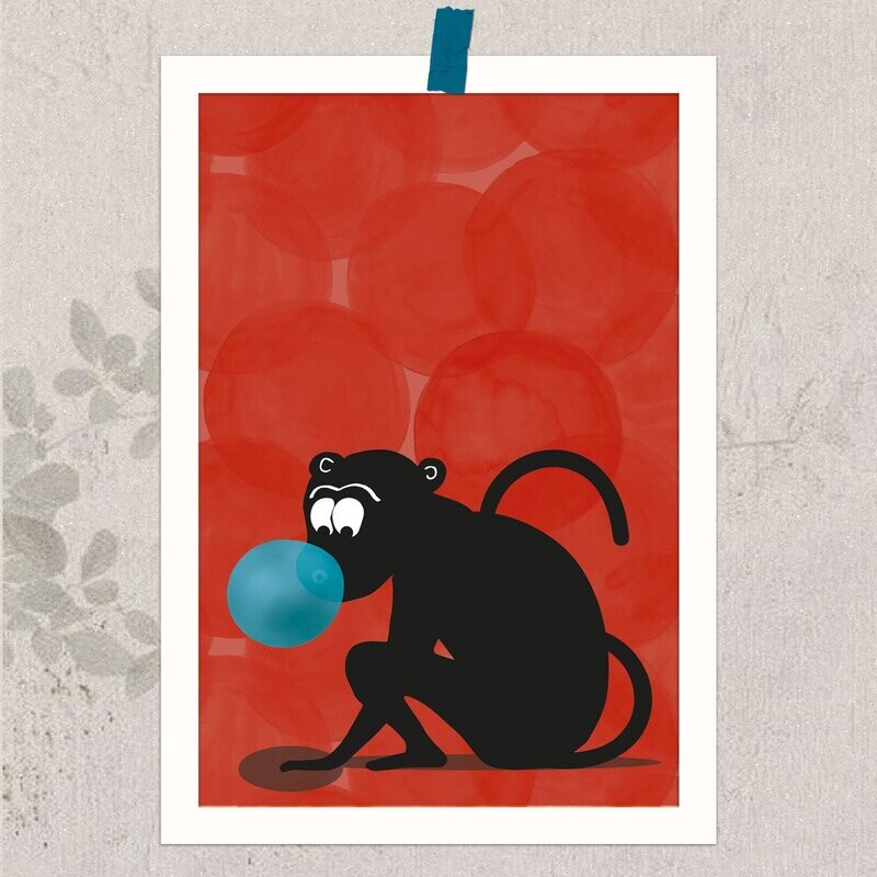 AnimalPrint -  der Affe, kleines Poster DIN A5