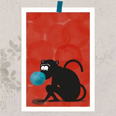AnimalPrint - der Affe, kleines Poster DIN A5