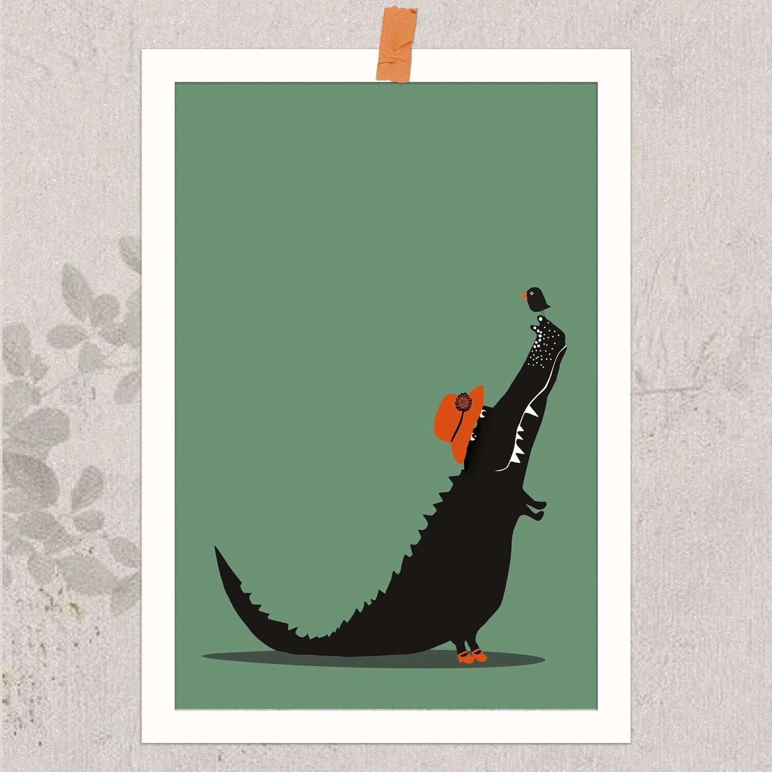 AnimalPrint - das Krokodil, kleines Poster DIN A5