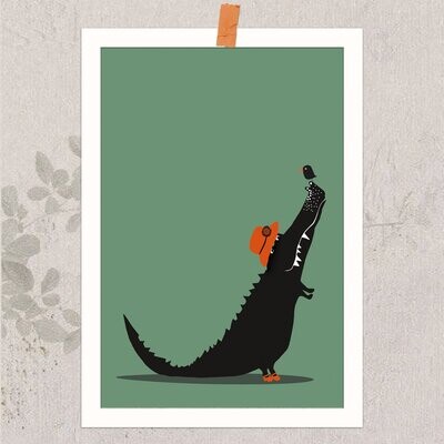 AnimalPrint - das Krokodil, kleines Poster DIN A5