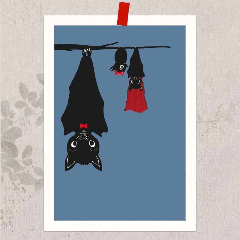 AnimalPrint - die Fledermaus, kleines Poster DIN A5
