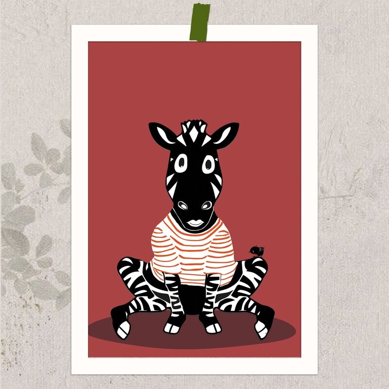 AnimalPrint - das Zebra, kleines Poster DIN A5