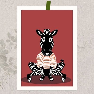 AnimalPrint - das Zebra, kleines Poster DIN A5