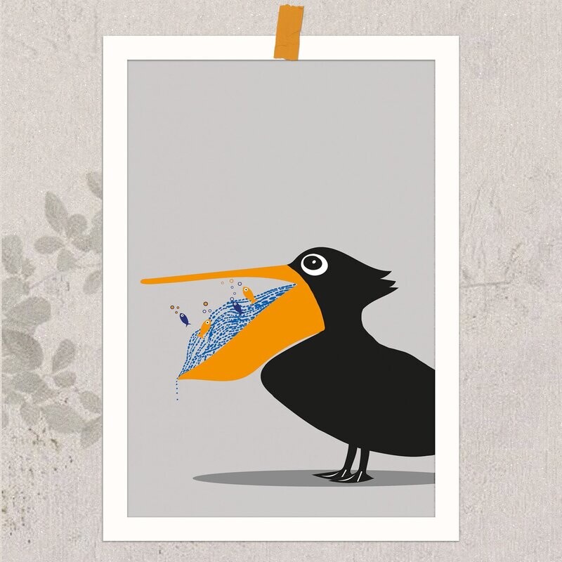 AnimalPrint - Pelikan, kleines Poster DIN A5