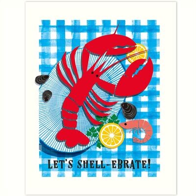 Print - Kitchen Art - Seafood, Meeresfrüchte - Kleines Poster 21 x 25 cm