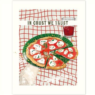 Print - Kitchen Art - Pizza, Pizza! Kleines Poster 21 x 25 cm