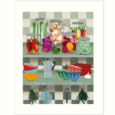 Print - Kitchen Art - Eingemachtes, let's pickle - Kleines Poster 21 x 25 cm