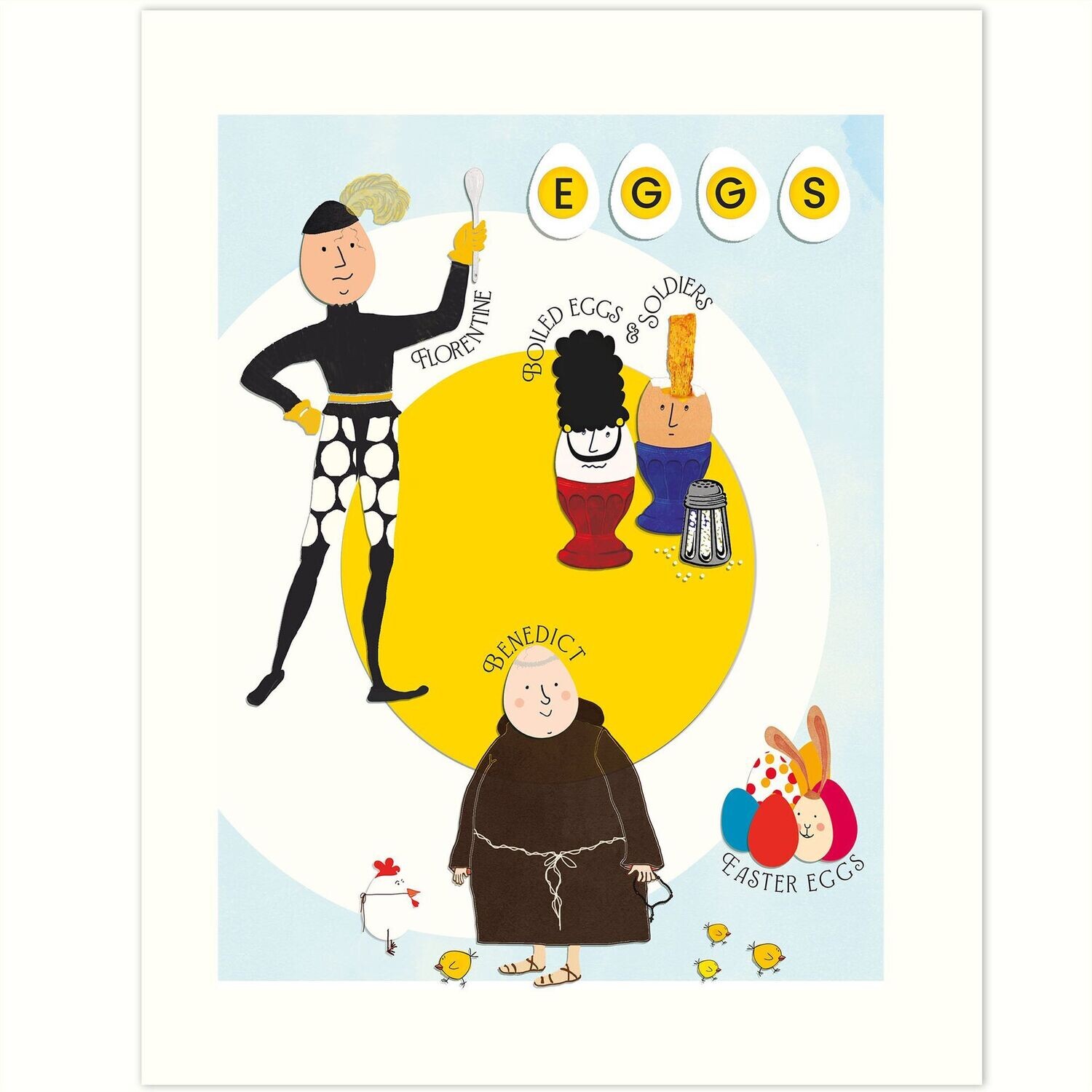 Print - Kitchen Art - Das Gelbe vom Ei - Kleines Poster 21 x 25 cm
