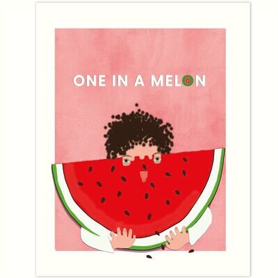 Print - Kitchen Art - Sommer, Sonne, Melone! - Kleines Poster 21 x 25 cm